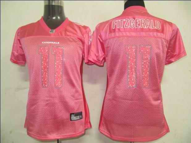 Cardinals 11 Fitzgerald new pink women Jerseys