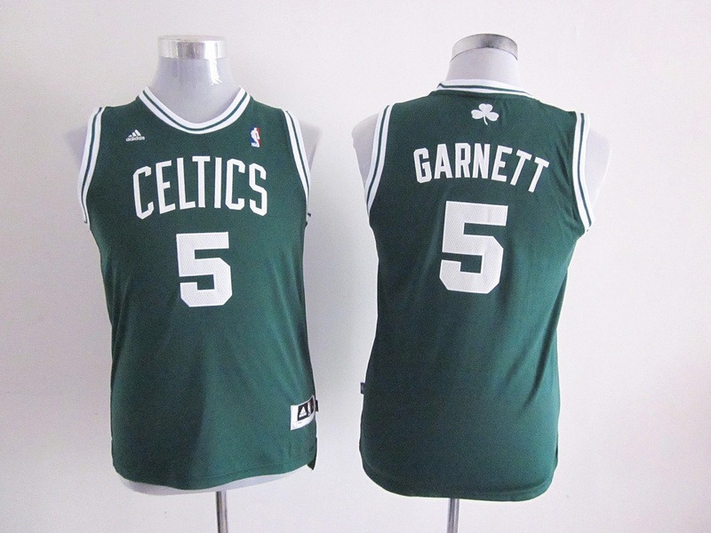 Celtics 5 Garnett Green New Fabric Youth Jersey