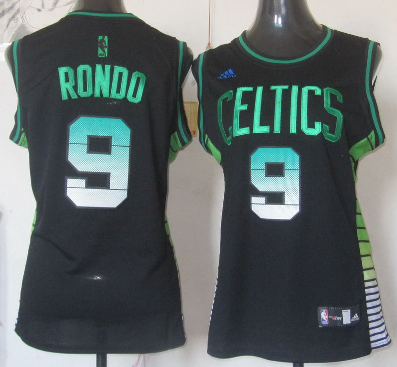Celtics 9 Rondo Black rainbow Women Jersey