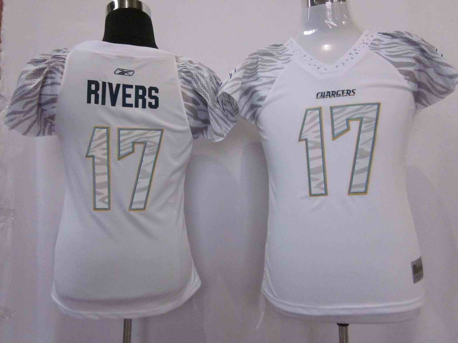 Chargers 17 Rivers women zebra Jerseys