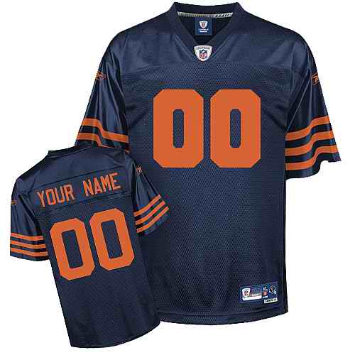 Chicago Bears Men Customized blue orange number Jersey