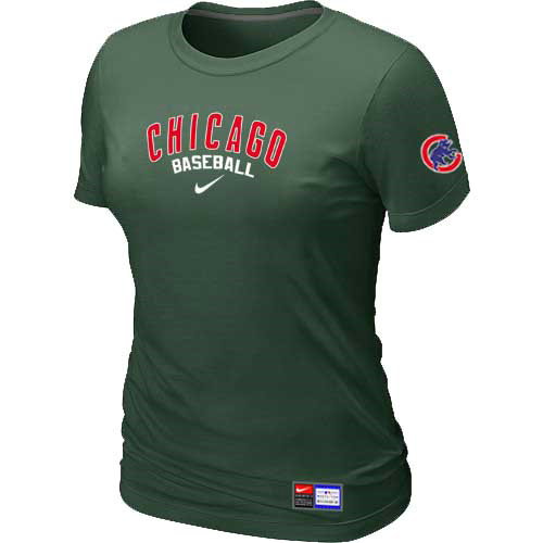 Chicago Cubs Nike Women's D.Green Short Sleeve Practice T-Shirt