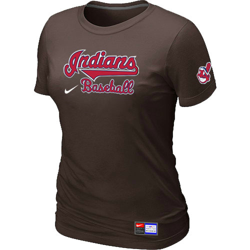 Cleveland Indians Brown Nike Women's Short Sleeve Practice T-Shirt