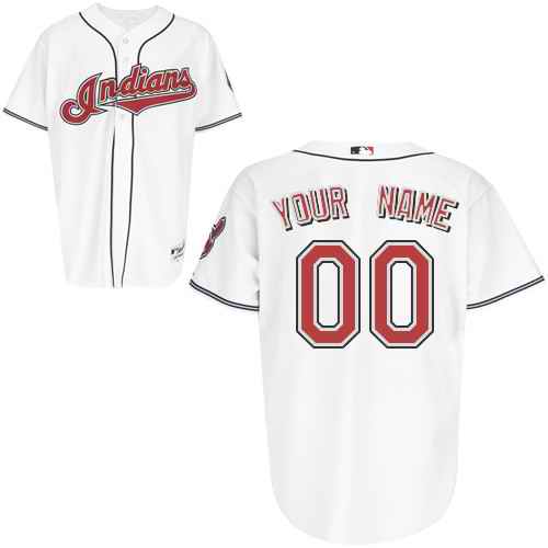 Cleveland Indians White Man Custom Jerseys