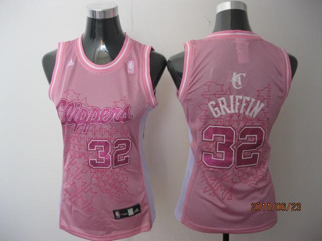 Clippers 32 Griffin Pink Women Jersey