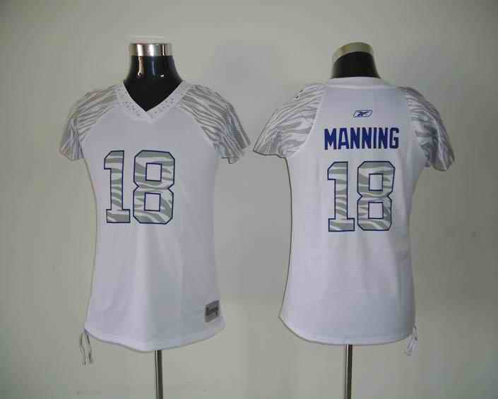 Colts 18 Manning women zebra Field Flirt Jerseys