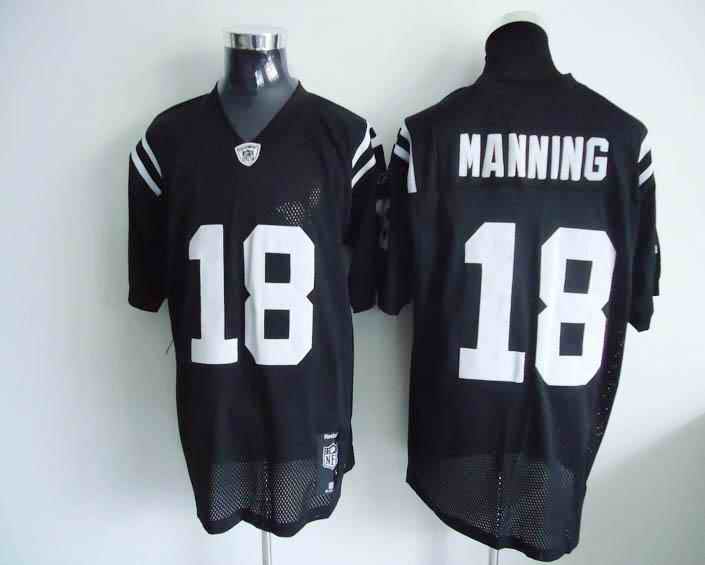 Colts 18 Peyton Manning black Jerseys