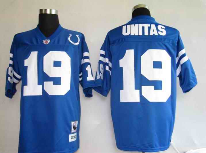 Colts 19 Unitas blue Jerseys