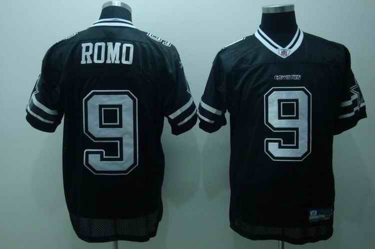 Cowboys 9 Romo Black Jerseys