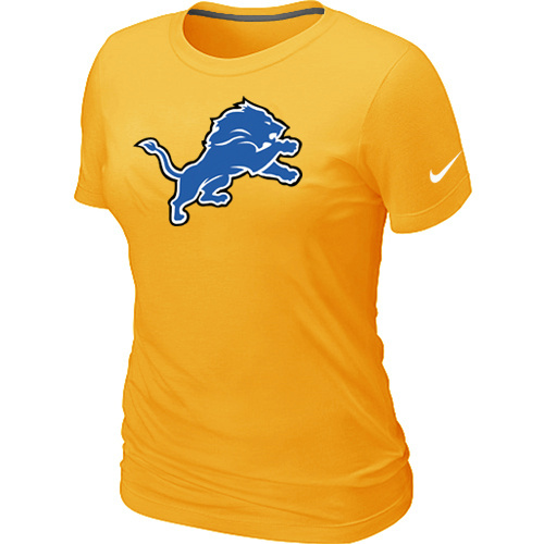 Detroit Lions Yellow Women's Logo T-Shirt