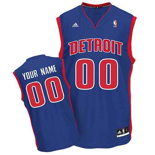 Detroit Pistons Custom blue adidas Road Jersey