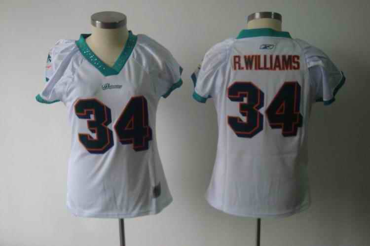 Dolphins 34 R.Williams white women Jerseys