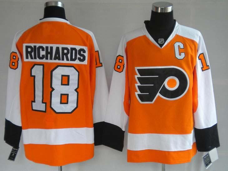 Flyers 18 Mike Richards Oranger Third Jerseys