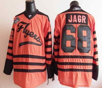 Flyers 68 Jagr 2012 winter classic orange Jerseys