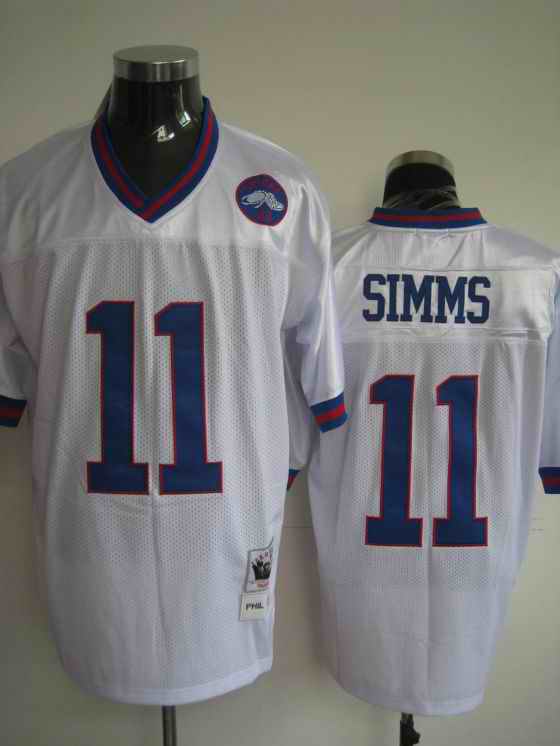 Giants 11 Phil Simms white throwback jerseys