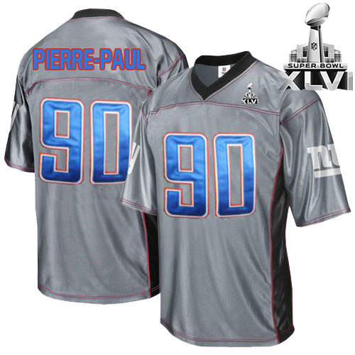 Giants 90 Pierre-Paul Grey 2012 Super bowl Jerseys