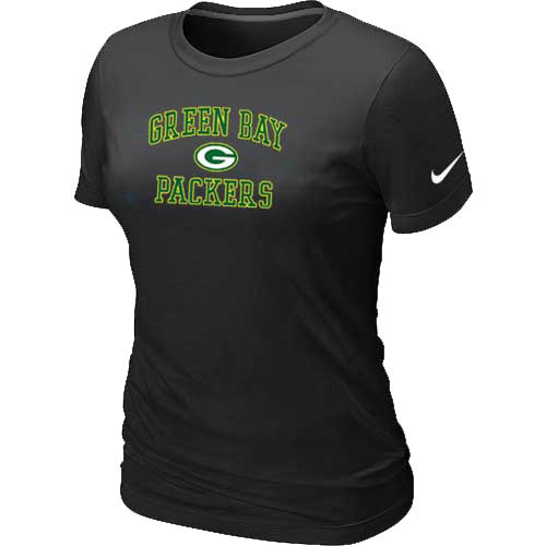 Green Bay Packers Women's Heart & Soul Black T-Shirt