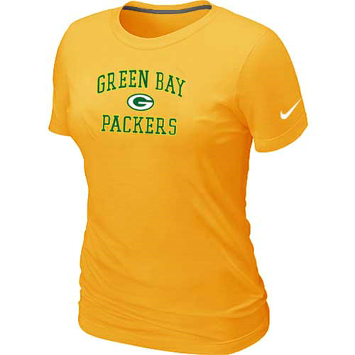 Green Bay Packers Women's Heart & Soul Yellow T-Shirt