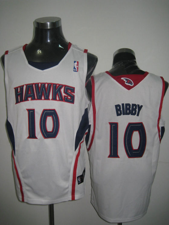 Hawks 10 Mike Bibby White Jerseys