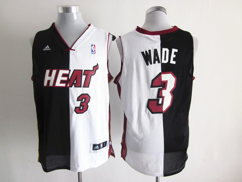 Heat 3 Wade White&Black Split Jersey