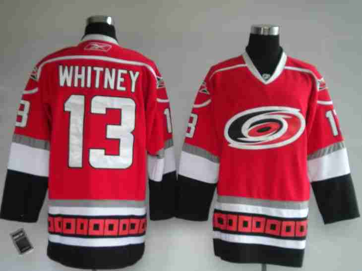 Hurricanes 13 Whitney red Jerseys