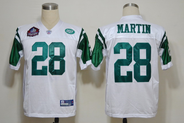 Jets 28 Martin Hall of Fame White Jerseys