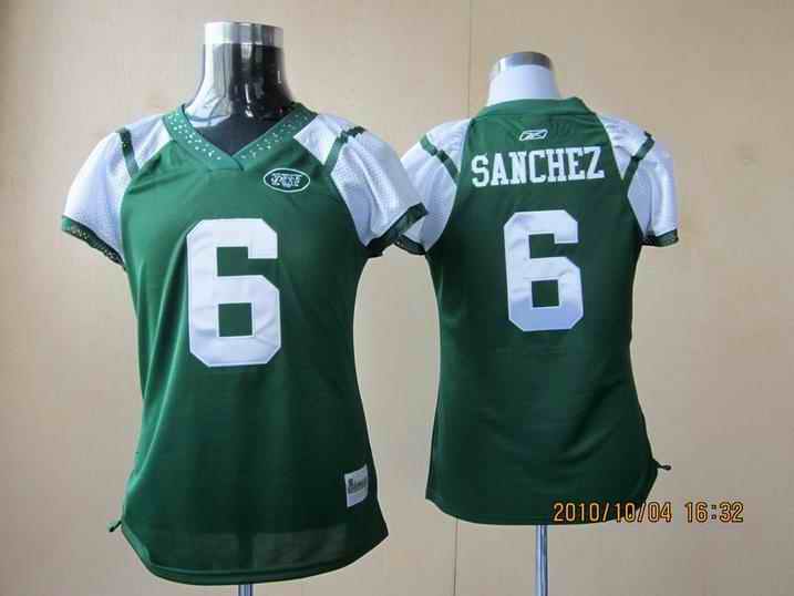 Jets 6 Sanchez green women Jerseys