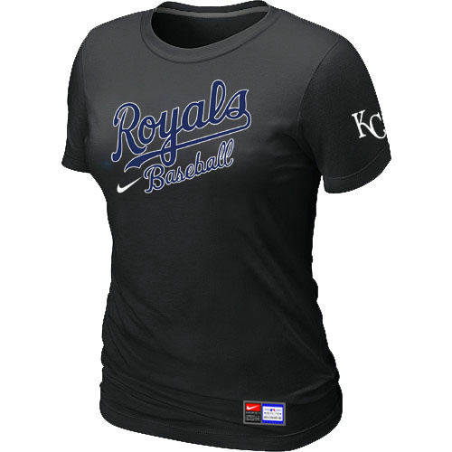 Kansas City Royals Black Nike Women's Short Sleeve Practice T-Shirt