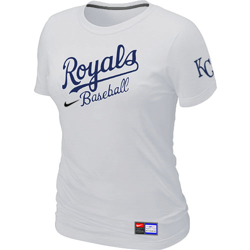 Kansas City Royals White Nike Women's Short Sleeve Practice T-Shirt