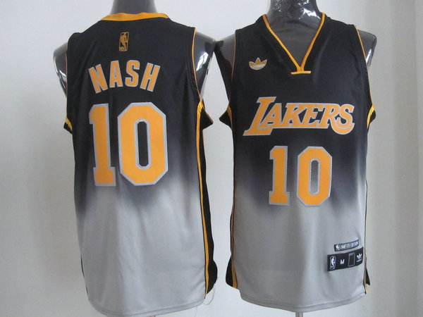 Lakers 10 Nash Black&Grey Jerseys