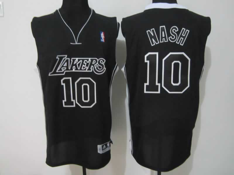 Lakers 10 Nash Black Jerseys