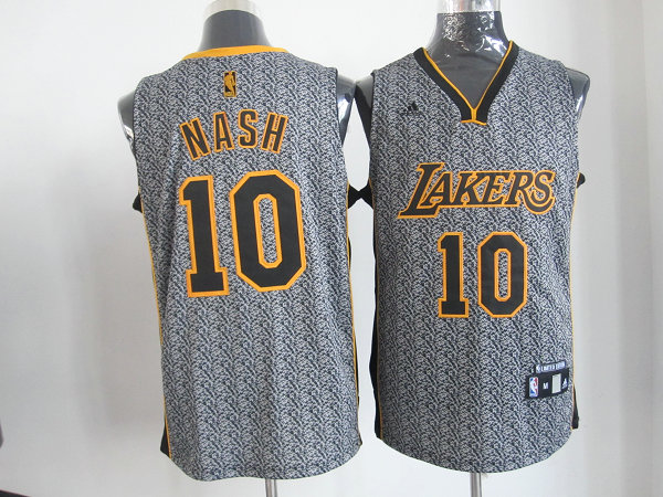 Lakers 10 Nash Grey Jerseys