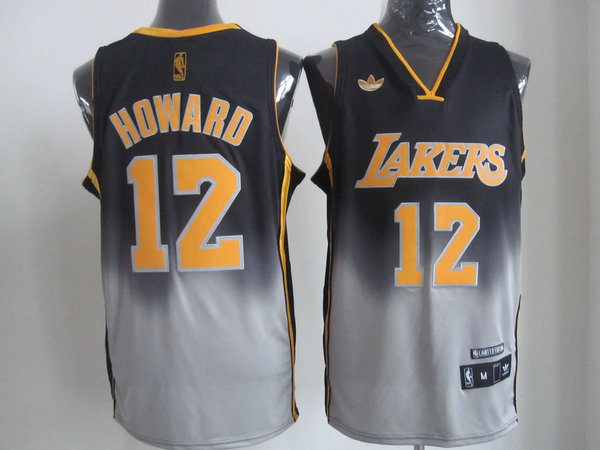 Lakers 12 Howard Black&Grey Jerseys