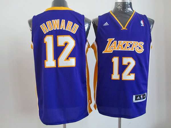 Lakers 12 Howard Purple Cotton Jerseys