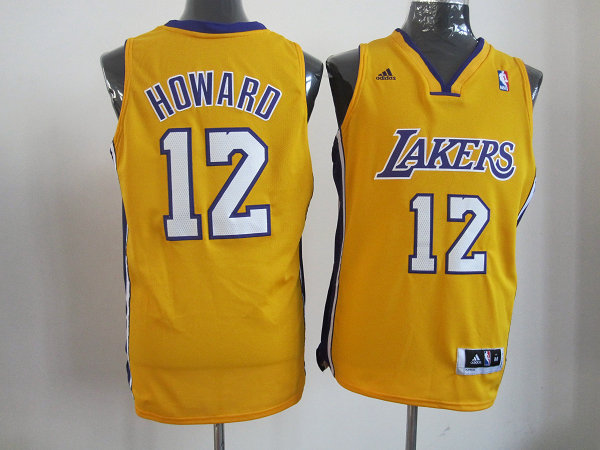Lakers 12 Howard Yellow Cotton Jerseys