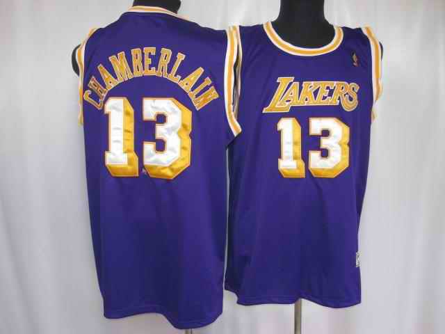 Lakers 13 Chamberlain Purple Throwback Jerseys