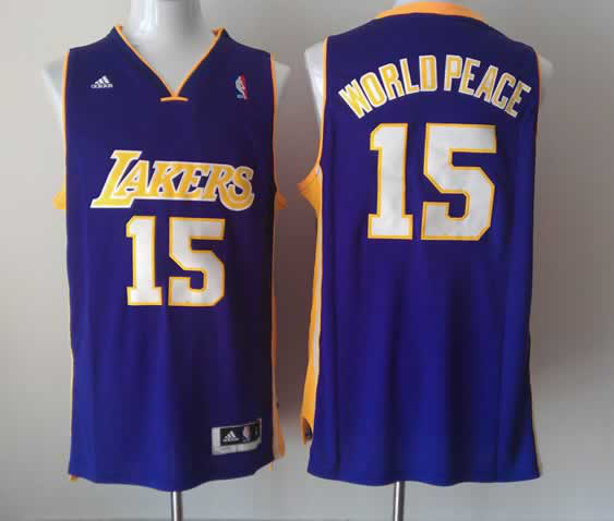 Lakers 15 Worldpeace Revolution 30 Purple Jerseys