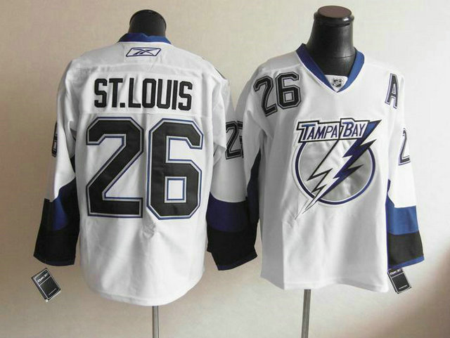 Lightning 26 St.Louis White With A Patch Jerseys