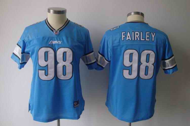 Lions 98 Fairley blue team women Jerseys