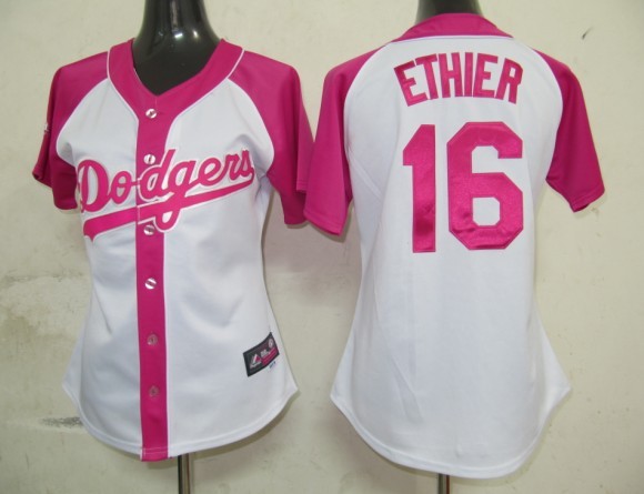 Los Angeles Dodgers 16 Ethier Women Pink Splash Fashion Jersey