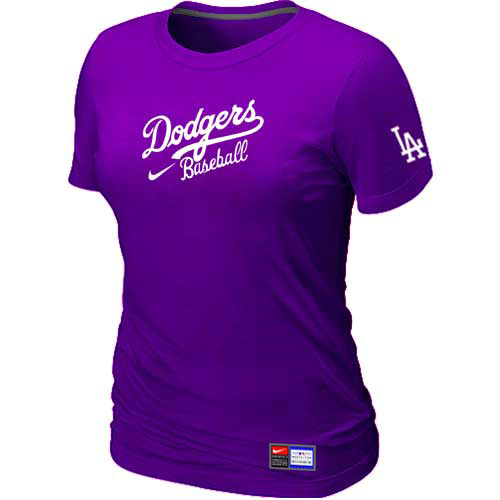 Los Angeles Dodgers Nike Women's Purple Short Sleeve Practice T-Shirt