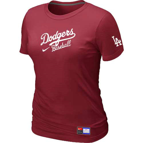 Los Angeles Dodgers Nike Women's Red Short Sleeve Practice T-Shirt