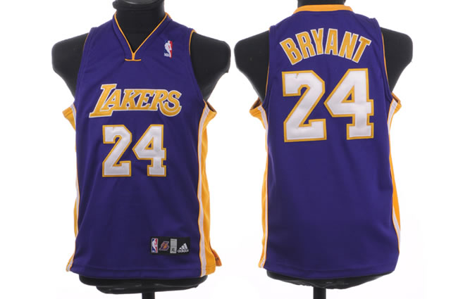 Los Angeles Lakers 24 Bryant Purple Youth Jersey