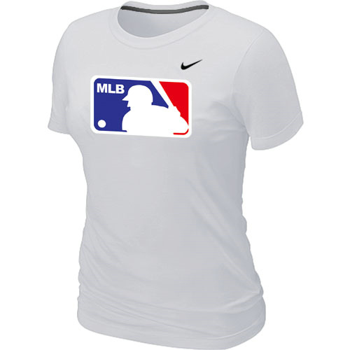 MLB Logo Heathered Women's Nike White Blended T-Shirt