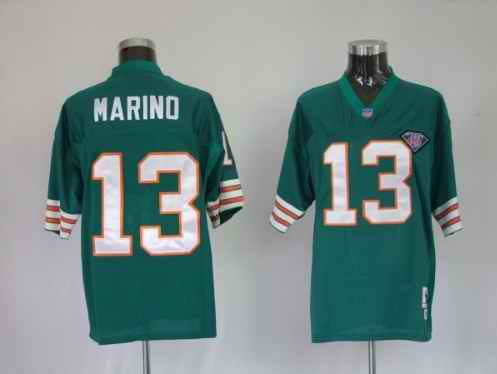 Miami Dolphins 13 Dan Marino Green Throwback Jerseys