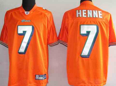 Miami Dolphins 7 HENNE Orange Jerseys