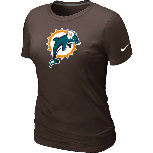 Miami Dolphins Brown Women's Logo T-Shirt