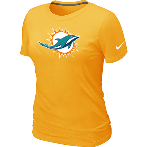 Miami Dolphins Sideline Legend logo women's T-Shirt Yellow