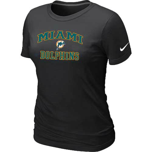 Miami Dolphins Women's Heart & Soul Black T-Shirt