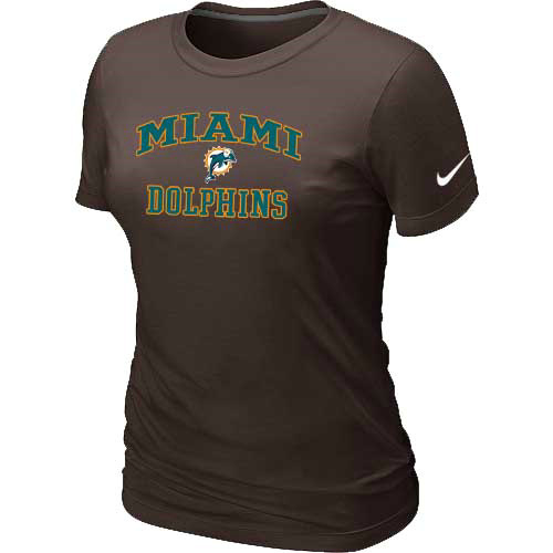 Miami Dolphins Women's Heart & Soul Brown T-Shirt